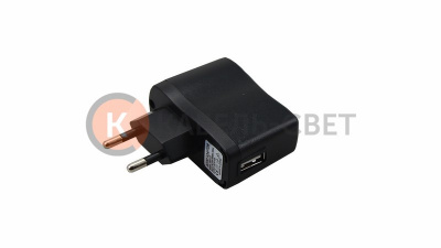 Сетевое зарядное устройство USB 220V (СЗУ) (5V, 1 000mA) черное