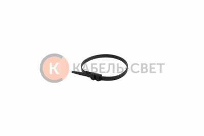 Хомут-стяжка нейлоновая усиленная с двойным горизонтальным замком 350x9,0мм, черная (100 шт/уп)REXANT