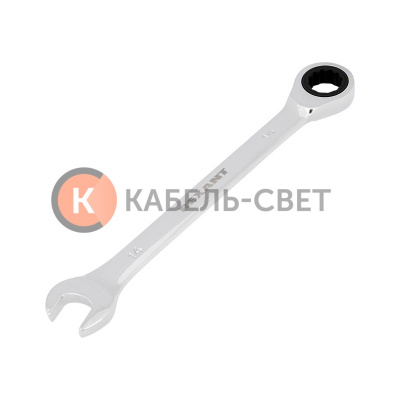 Ключ комбинированный трещоточный 14мм, CrV, зеркальный хром REXANT