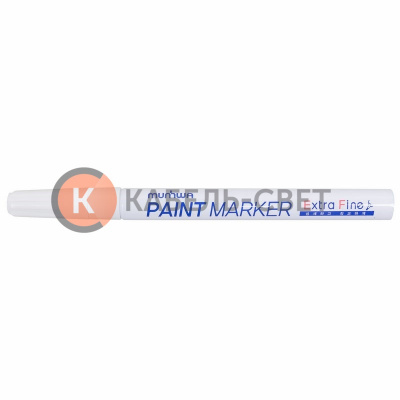 Маркер-краска Extra Fine Paint Marker 1мм, нитрооснова, белый MunHwa