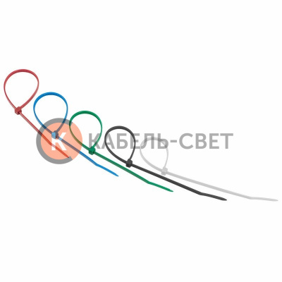Хомут-стяжка нейлоновая 250x3,6мм, цветная (25 шт/уп) REXANT