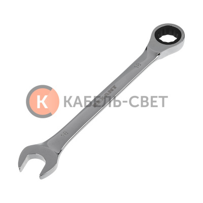 Ключ комбинированный трещоточный 18мм, CrV, зеркальный хром REXANT