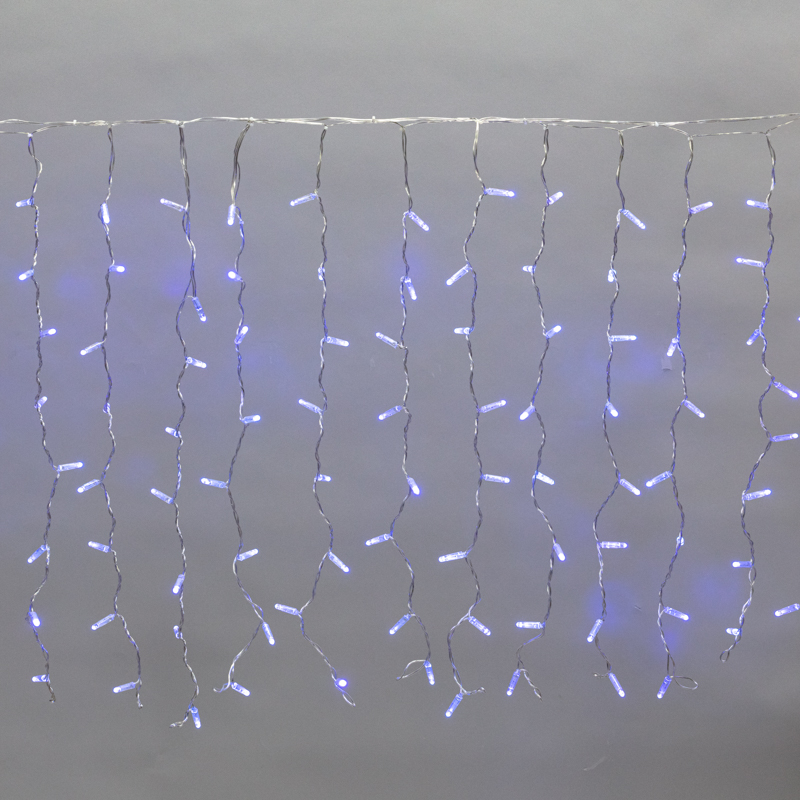 Гирлянда светодиодная Занавес 2x0,8м 160 LED СИНИЙ прозрачный ПВХ IP65 постоянное свечение 230В