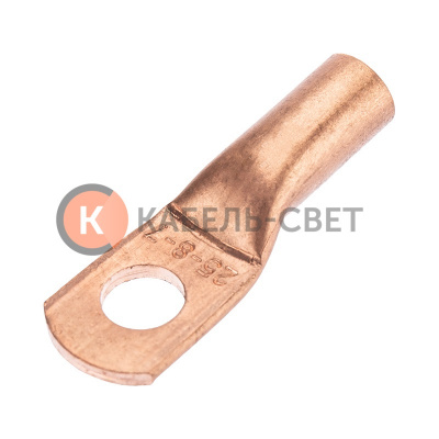 Наконечник медный ТМ 25-8-7 (25мм² - Ø8мм) (в упак. 100 шт.) REXANT