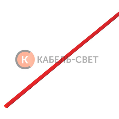Трубка термоусаживаемая ТУТ 2,0/1,0мм, красная, упаковка 50 шт. по 1м, PROconnect