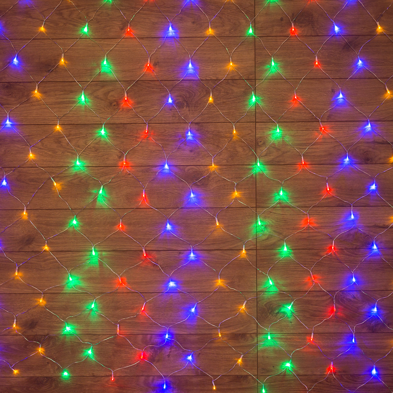 Гирлянда светодиодная Сеть 1х1,5м 160 LED МУЛЬТИ черный ПВХ IP65 свечение с динамикой 230В