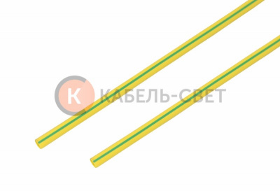 Трубка термоусаживаемая ТУТ нг 4,0/2,0мм, желто-зеленая, упаковка 50 шт. по 1м REXANT