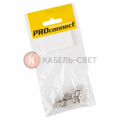 Разъем антенный на кабель, штекер F для кабеля SAT (с резиновым уплотнителем), (5шт) (пакет) PROconnect