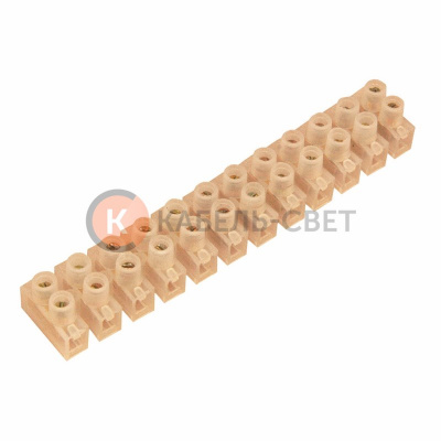 Клеммная колодка винтовая KВ-6 (2,5-6 мм²), ток 6 A, полиэтилен белый (ЗВИ) REXANT