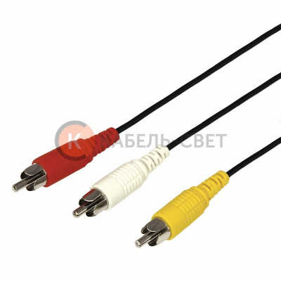 Шнур 3 RCA - 3 RCA, 7м, черный REXANT