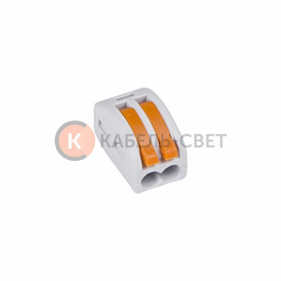 Универсальная клемма СМК 222-412, 2-проводная серая 0,08-2,5/4 мм² (50 шт/уп) REXANT