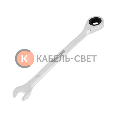 Ключ комбинированный трещоточный 11мм, CrV, зеркальный хром REXANT