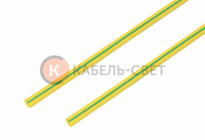 Трубка термоусаживаемая ТУТ нг 6,0/3,0мм, желто-зеленая, упаковка 50 шт. по 1м REXANT