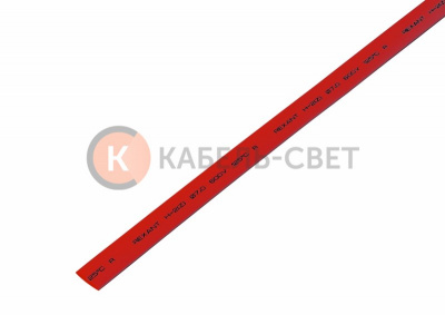 Трубка термоусаживаемая ТУТ нг 7,0/3,5мм, красная, упаковка 50 шт. по 1м REXANT