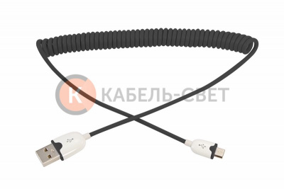 USB кабель универсальный microUSB шнур витой 1 м черный REXANT