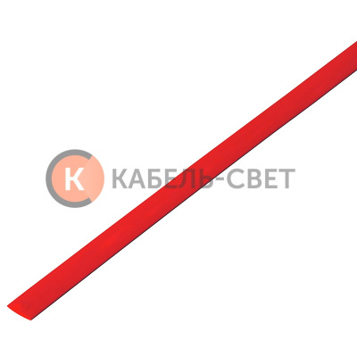 Трубка термоусаживаемая ТУТ 6,0/3,0мм, красная, упаковка 50 шт. по 1м, PROconnect