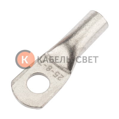 Наконечник медный луженый ТМЛ 25–8–7 (25мм² - Ø8мм) ГОСТ 7386-80 (в упак. 10 шт.) REXANT