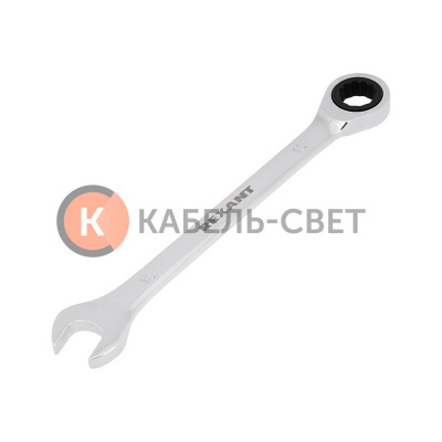 Ключ комбинированный трещоточный 15мм, CrV, зеркальный хром REXANT