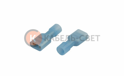 Клемма плоская полностью изолированная в нейлоне РПи-м(н) 2.5-(6.3)/РпИм-н 2-7-0,8 гнездо 6.6 мм, 1.5-2.5 мм², синий REXANT