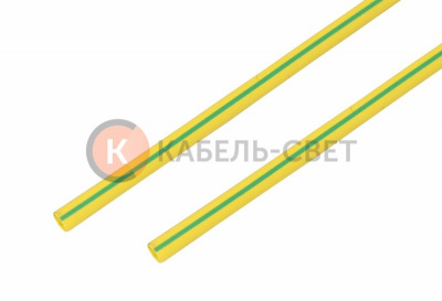 Трубка термоусаживаемая ТУТ нг 8,0/4,0мм, желто-зеленая, упаковка 50 шт. по 1м REXANT