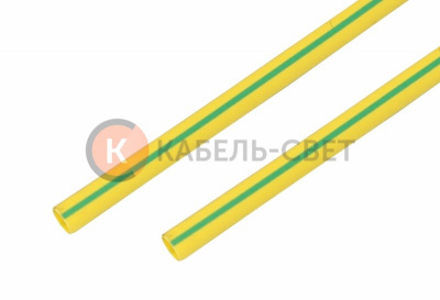 Трубка термоусаживаемая ТУТ нг 15,0/7,5мм, желто-зеленая, упаковка 50 шт. по 1м REXANT