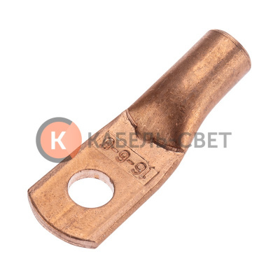 Наконечник медный ТМ 16-6-6 (16мм² - Ø6мм) (в упак. 100 шт.) REXANT