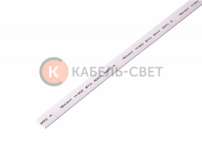 Трубка термоусаживаемая ТУТ нг 7,0/3,5мм, белая, упаковка 50 шт. по 1м REXANT
