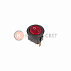 Выключатель клавишный круглый 250V 6А (3с) ON-OFF красный  с подсветкой  (RWB-214, SC-214, MIRS-101-8)  REXANT