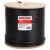 Кабель витая пара U/UTP, CAT 5е, PE, 16PR, 24AWG, OUTDOOR, SOLID, черный, 305м, РФ REXANT