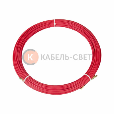 Протяжка кабельная (мини УЗК в бухте), стеклопруток, d=3,5мм, 50м, красная REXANT