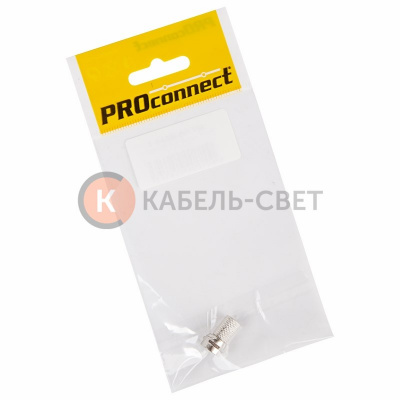 Разъем антенный на кабель, штекер F для кабеля RG-6, (1шт) (пакет) PROconnect