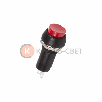 Выключатель-кнопка  250V 1А (2с) ON-(OFF)  Б/Фикс (на размыкание)  красная  REXANT