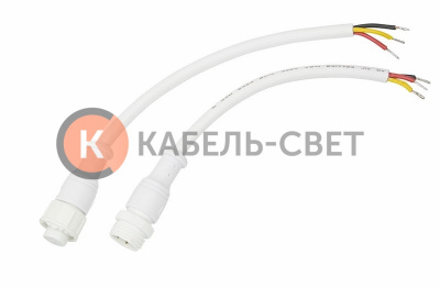 Соединительный кабель (3pin) герметичный (IP67) 3х0.5мм²  белый  REXANT